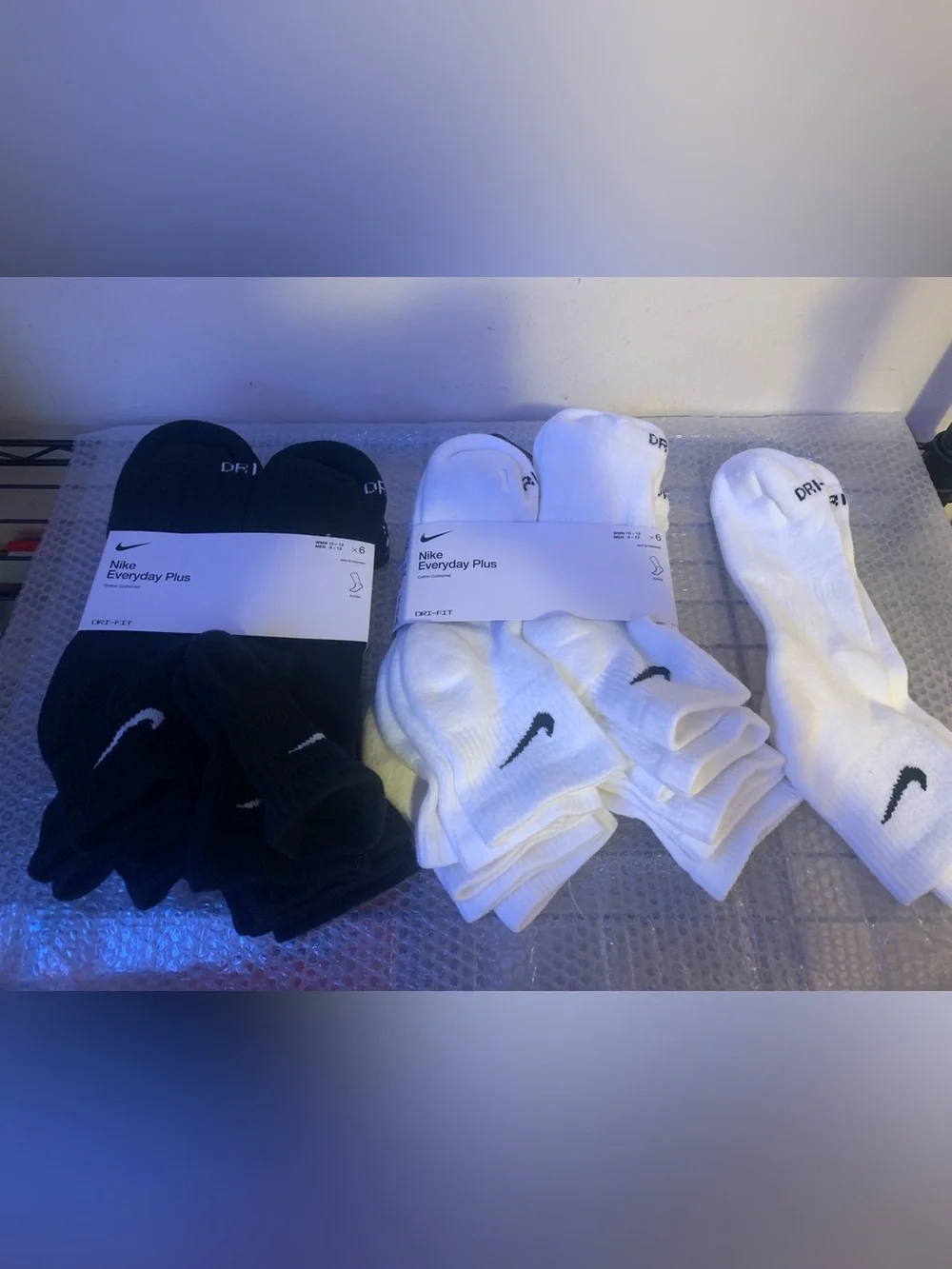 Lot Of 2 + Extra Pair Nike Everyday Plus Ankle Socks 6-Pack - Men’s Size 8-12